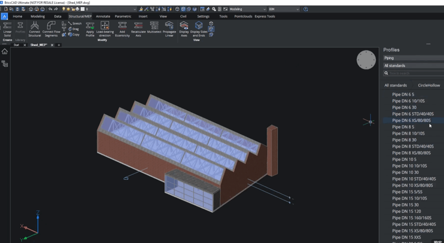 BricsCAD BIMで設備モデリング ― リーズナブルに本格BIMを実現
